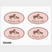 Cowgirl Party | Paarden | Dank u Oval Sticker (Vel)