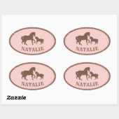 Cowgirl Party | Paarden | Gepersonaliseerd Ovale Sticker (Vel)