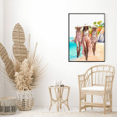 Cowgirl Pastal Roze Trio Tropisch eiland Poster