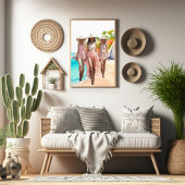 Cowgirl Pastal Roze Trio Tropisch eiland Poster