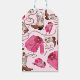 cowgirl patroon stijl cadeaulabel