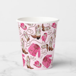cowgirl patroon stijl papieren bekers