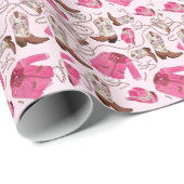 cowgirl pattern style cadeaupapier (Rol Hoek)