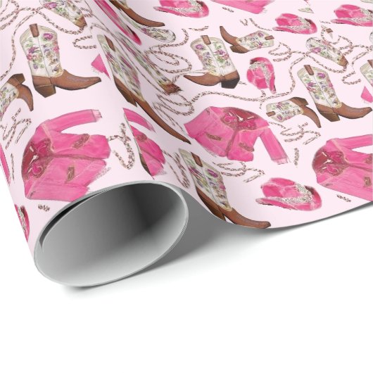 cowgirl pattern style cadeaupapier (Rol Hoek)