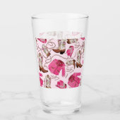 cowgirl pattern style glas (Voorkant)