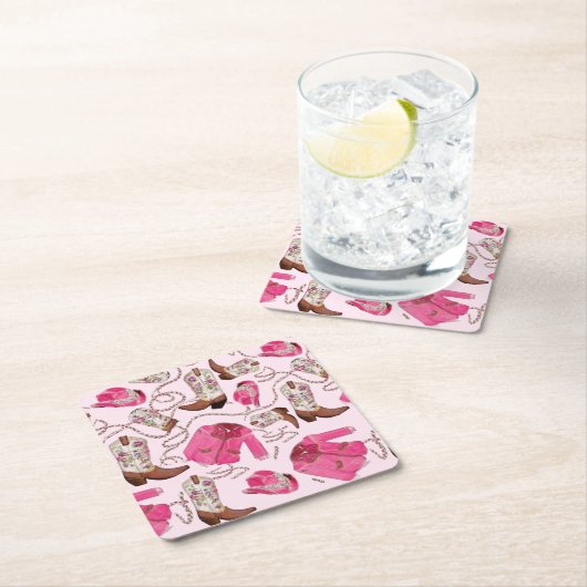 cowgirl pattern style kartonnen onderzetters (Insitu)