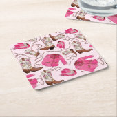 cowgirl pattern style kartonnen onderzetters (Schuin)