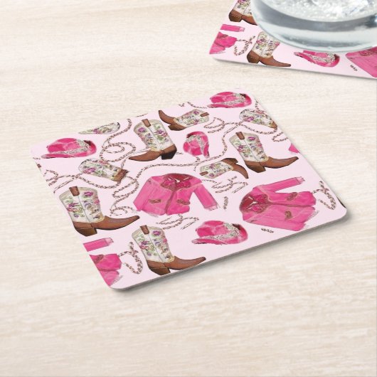 cowgirl pattern style kartonnen onderzetters (Schuin)