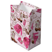 cowgirl pattern style medium cadeauzakje (Voorkant Gekanteld)