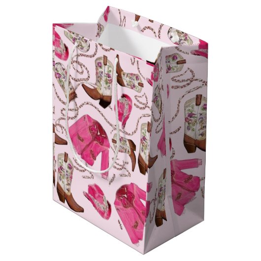 cowgirl pattern style medium cadeauzakje (Achterkant Gekanteld)