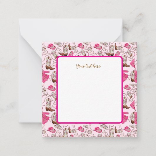 cowgirl pattern style notitiekaartje (Voorkant)