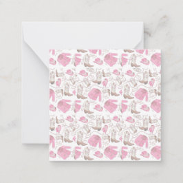 cowgirl pattern style notitiekaartje