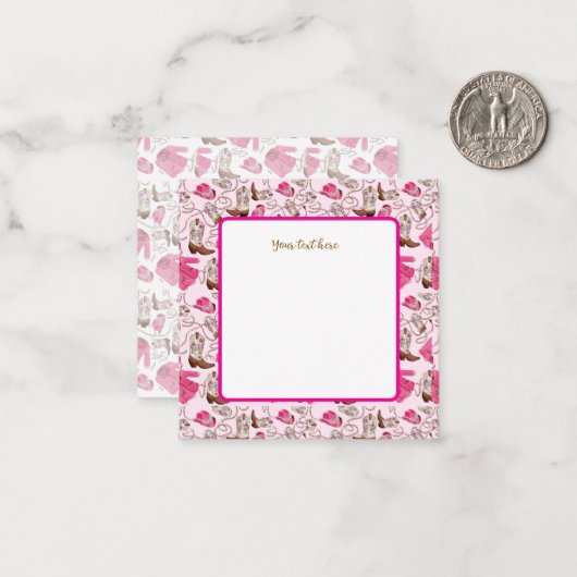 cowgirl pattern style notitiekaartje (Voorkant / Achterkant in situ)