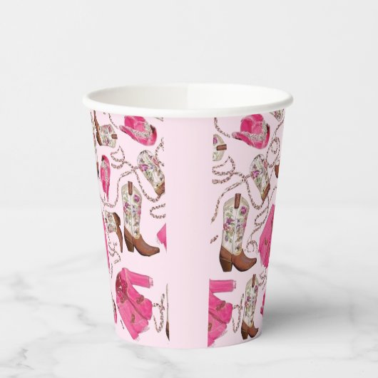 cowgirl pattern style papieren bekers (Links)
