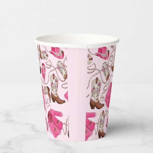 cowgirl pattern style papieren bekers (Rechts)