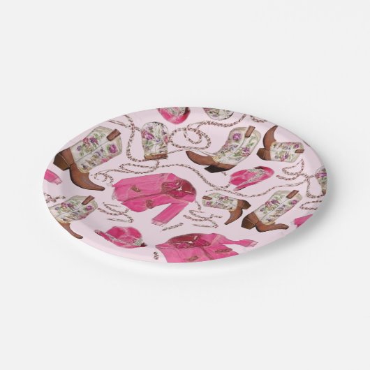 cowgirl pattern style papieren bordje (Gekanteld)