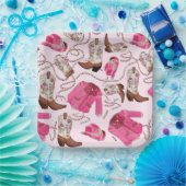 cowgirl pattern style papieren bordje (Feest)