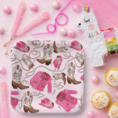 cowgirl pattern style papieren bordje (Feest)