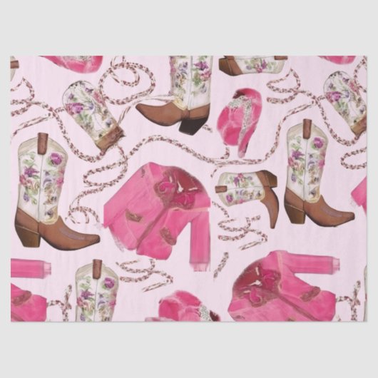 cowgirl pattern style tissuepapier (Voorkant)