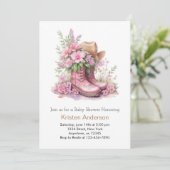 Cowgirl Pet en Laarzen Celebration Baby shower Kaart (Staand voorkant)