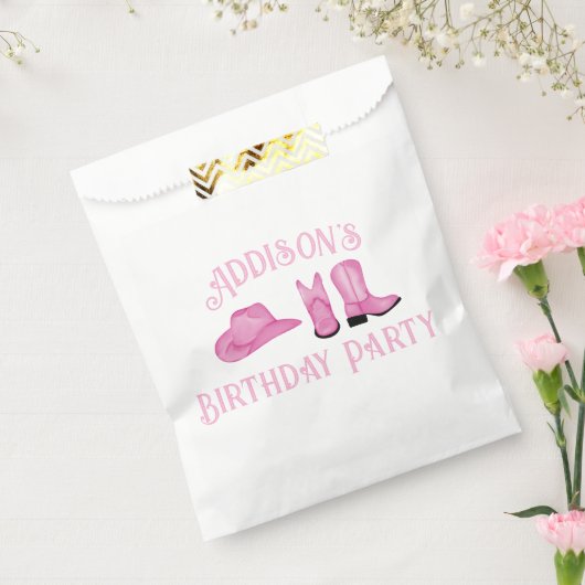 Cowgirl Pet en laarzen Lichtroze Tekst Bedankzakje (Gezegeld)