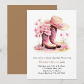 Cowgirl Pet en laarzen Western Baby shower Kaart (Voorkant / Achterkant)