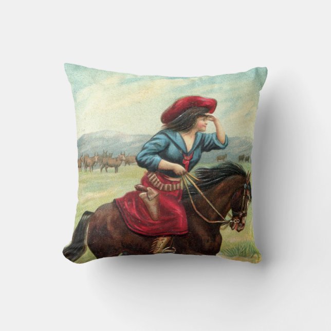  Cowgirl Pillow "Oogje aan de horizon" Kussen (Voorkant)