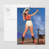 Cowgirl Pin-Up 1 Briefkaart (Voorkant / Achterkant)