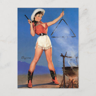 Cowgirl Pin-Up 1 Briefkaart