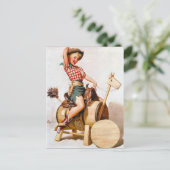 Cowgirl Pin-Up 2 Briefkaart (Staand voorkant)