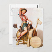 Cowgirl Pin-Up 2 Briefkaart (Voorkant / Achterkant)
