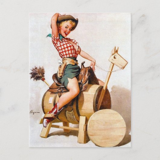 Cowgirl Pin-Up 2 Briefkaart (Voorkant)