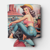 Cowgirl Pin Up Blikjeskoeler (Achterkant)