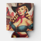  Cowgirl Pin-up Blikjeskoeler (Voorkant)