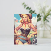  Cowgirl Pin Up Briefkaart (Staand voorkant)