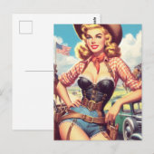  Cowgirl Pin Up Briefkaart (Voorkant / Achterkant)