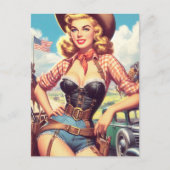 Cowgirl Pin Up Briefkaart (Voorkant)