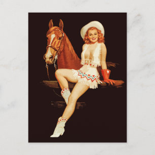 Cowgirl Pin-Up Briefkaart