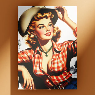  Cowgirl Pin Up Briefkaart