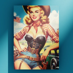 Cowgirl Pin Up Briefkaart