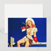 Cowgirl pin-up briefkaart (Voorkant / Achterkant)