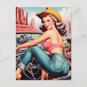  Cowgirl Pin Up Briefkaart