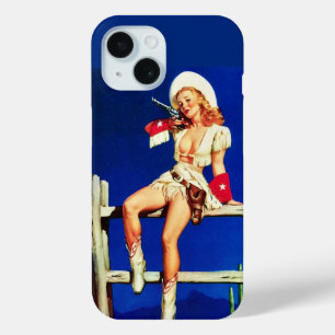 Cowgirl pin-up iPhone 15 case