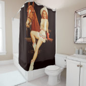 Cowgirl Pin-Up Douchegordijn (In situ)
