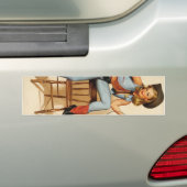 Cowgirl Pin-up Girl Bumpersticker (Op auto)
