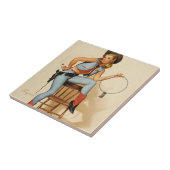 Cowgirl Pin-up Girl Tegeltje (Zijkant)