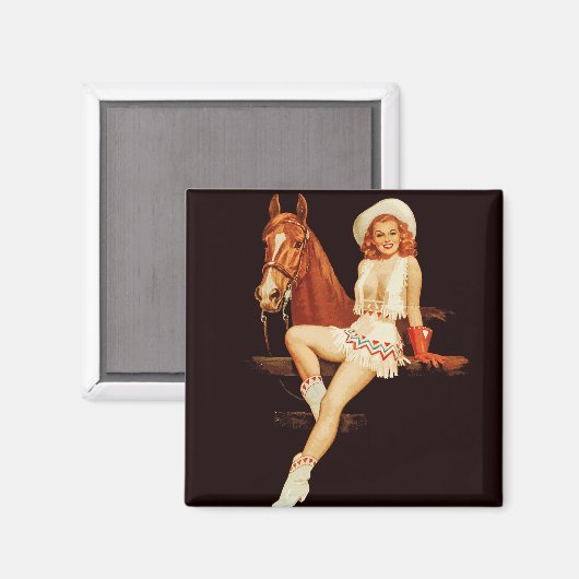 Cowgirl Pin-Up Magneet (Voorkant / Achterkant)