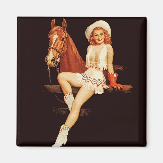 Cowgirl Pin-Up Magneet (Voorkant)