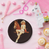 Cowgirl Pin-Up Papieren Bordje (Feest)