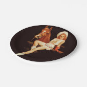 Cowgirl Pin-Up Papieren Bordje (Gekanteld)